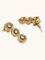 22K Gold-Plated Zircon Studded Enamel Embellished Dual Layered Necklace Set