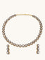 22K Gold-Plated Crystal Stone Studded Necklace Set