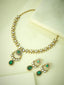 22K Gold-Plated Kundan Studded Faux Jasper Stone Necklace Set