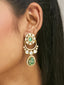 22K Gold-Plated Kundan Studded Faux Jasper Stone Necklace Set