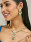 22K Gold-Plated Kundan Studded Faux Jasper Stone Necklace Set