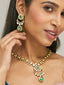 22K Gold-Plated Kundan Studded Faux Jasper Stone Necklace Set