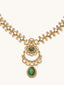 22K Gold-Plated Kundan Studded Faux Jasper Stone Necklace Set