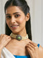 Pearl Beaded Jade Stone Choker Necklace