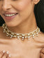 22K Gold-Plated Kundan & Pearl Studded Matha Patti cum Necklace