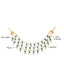 22K Gold Plated Emerald Pearls Triple Strand Ear Chain