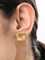 Golden Contemporary Square Stud Earrings