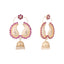 22K Gold Plated Pink Paisley Bloom Earrings