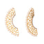 22K Gold-Plated Zircon Studded & Pearl Beaded Contemporary Shaped Statement Stud Earrings
