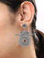 Oxidized Silver Fish Drop Earrings