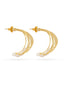 18K Gold-Plated Contemporary Pearl Beaded Stud Earrings