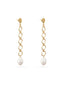 Golden Chain Pearl Drop Earrings