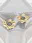 Gold Tone Spike Hoop Earrings