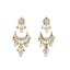 22K Gold Plated Crescent Kundan Drop Pearl Chandbali Earrings