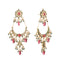 22K Gold Plated Crescent Kundan Drop Pink Stone Chandbali Earrings