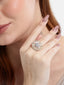 American Diamond Prism Bloom Adjustable Ring