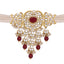 Kundan Allure Ruby Stone Pearl Choker Necklace