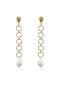 Golden Chain Pearl Drop Earrings