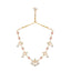 22K Gold Plated Regal Enamel Bloom Pearl Drop Necklace