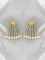 18K Gold-Plated Contemporary Pearl Beaded Stud Earrings