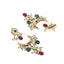 22K Gold Plated Crescent Kundan Drop Red Stone Chandbali Earrings