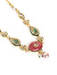 22K Gold Plated Radiant Rose Stone Kundan Necklace