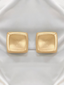 Golden Contemporary Square Stud Earrings