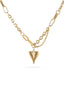 Gold Tone Heart Pendant Necklace