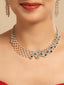 American Diamond Emerald Fern Dew Necklace Set