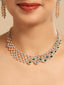 American Diamond Emerald Fern Dew Necklace Set