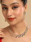 American Diamond Emerald Fern Dew Necklace Set