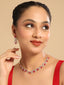 American Diamond Ruby Rhythm Necklace Set