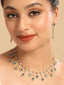 American Diamond Twilight Green Drops Necklace Set