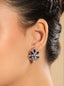 Zircon Azure Bloom Stud Earrings
