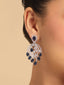 Rhodium Plated Royale Blue Earrings
