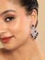 Rhodium Plated Royale Blue Earrings