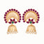 22K Gold Plated Ruby & Pearl Studded Dome Shaped Jhumkas