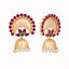 22K Gold Plated Ruby & Pearl Studded Dome Shaped Jhumkas