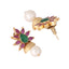 22K Gold-Plated Pearl Drop Floral Shaped Stud Earrings