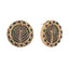22K Gold Plated Contemporary Round Shaped Enamel Studs