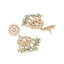 22K Gold Plated Traditional Kundan Studded Contemporary Dangler Earrings with Pearl and Green Bead Accents
