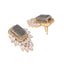 22K Gold Plated Labradorite Stone Contemporary Stud Earrings