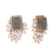 22K Gold Plated Labradorite Stone Contemporary Stud Earrings