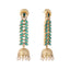 22K Gold Plated Green Fern Earrings