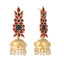 22K Gold-Plated Enamel & Beaded Dome Shaped Jhumka Earrings