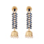 22K Gold-Plated Blue Onyx & Pearl Studded Dome Shaped Jhumkas