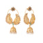 22K Gold Plated Pearls Studded Contemporary Shaped Mini Jhumki Drop Dangler Earrings