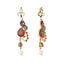22K Gold Plated Pearl Drop Kundan Studded Ethnic Peacock Shaped Drop Earrings