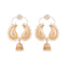 22K Gold Plated White Stone Studded Contemporary Mini Jhumki Dangler Earrings