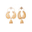 22K Gold Plated White Stone Studded Contemporary Mini Jhumki Dangler Earrings